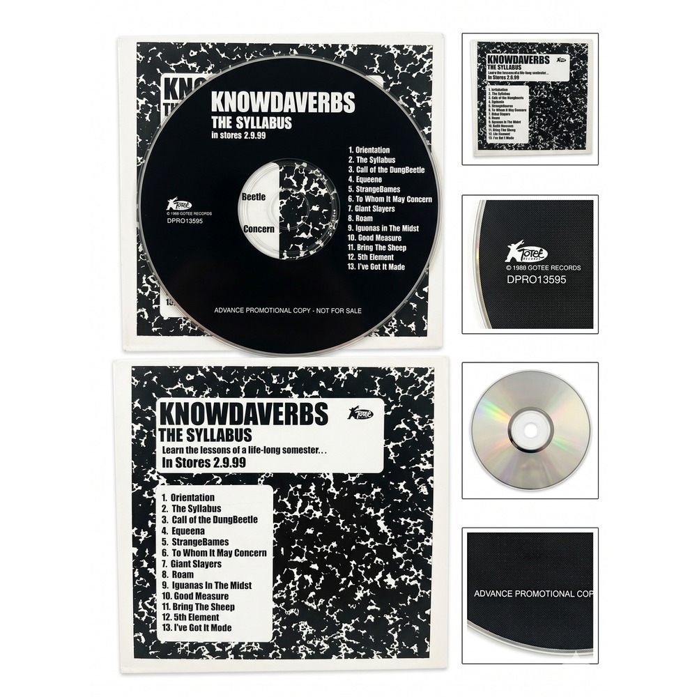 Knowdaverbs The Syllabus CD Promo 1999 Black/White Good‎ Hip Hop Gotee Records
